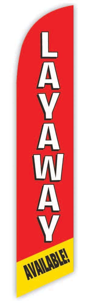 Layaway Available! (Red) Advertising Feather Flag 12ft -- Replacement Flag Only (without Poleset)