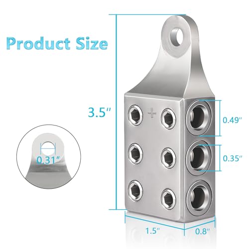 COROTC Battery Post Terminals,1/0,1,2,3,4,5,6AWG Gauge Top Post Battery Terminals With Bolt, Side Post Battery Terminal For AGM Lead Acid Battery or Lithium Attery,M8 or 5/16”-18