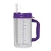 32 oz Double Wall Insulated Hospital Mug - Cold Drink Mug - Large Carry Handle - Includes Straw (1, Purple)