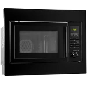 Bomann Einbaumikrowelle mit Grill und Heißluft | 60cm | 900W Mikrowelle | 1100W Grill | 2500W Heißluft | inkl. Grillrost und Drehteller | 25L Einbau Mikrowellengerät | MWG 2216 H EB schwarz