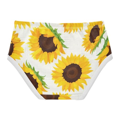Fun Toddler Girls Underwear 2t Cotton Panties Little Girl Floral Yellow Sunflowers Kids Undies Briefs2