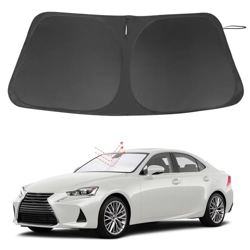 Image of Windshield Sun Shade Custom Fit for 2014-2020 Le xus is Sedan (NOT for Le xus RX, ES) Accessories Foldable Sunshade Sun Blocker Protect Car from Sun Rays & Heat Damage Keep Car Cooler