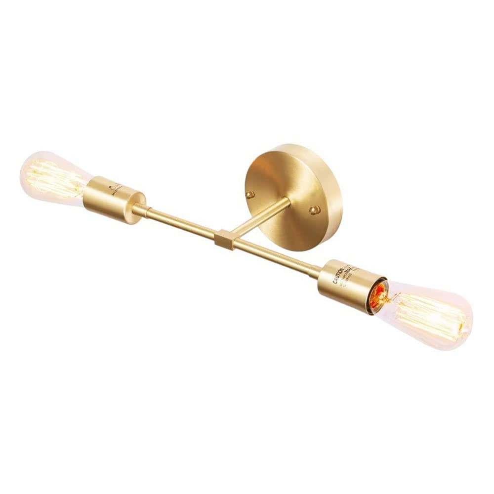 Aplique de pared largo dorado de latón cepillado para espejo de baño y pasillo