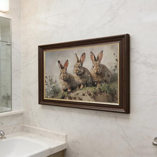 Impression sur toile lapin de Pâques rétro déco 20x30 cm - 5