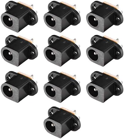 sourcing map DC-017 5.5mmx2.0mm DC Power Jack Socket 3 Pin Female Panel Mount Connector 10pcs