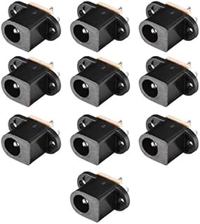 sourcing map DC-017 5.5mmx2.0mm DC Power Jack Socket 3 Pin Female Panel Mount Connector 10pcs