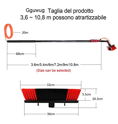Zestaw do czyszczenia paneli słonecznych 9 m, 9 m, słup zasilany wodą ze szczotką i raklą, profesjonalne narzędzie do konserwacji paneli słonecznych dla optymalnej wydajności i wydajności