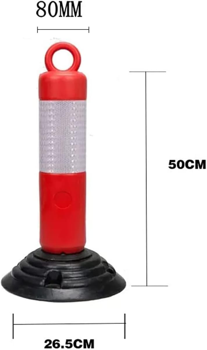 PE Warning Post with Rubber Base, Fold Down Security Traffic Control Bollards, Safety Post Pole, for Parking Barrier, Road Safety,S