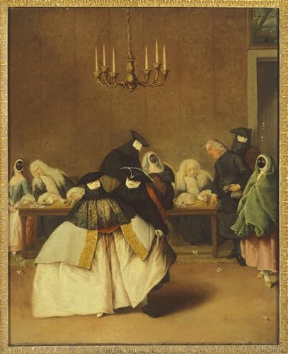 Tableaux affiche de arts Pietro Longhi les masques vénitiens décoration toile salon 60x90