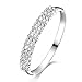 Menton Ezil “Infinity Love” 925 Silver Plated Crystal Bangle Bracelets 7” Wedding Jewelry Women