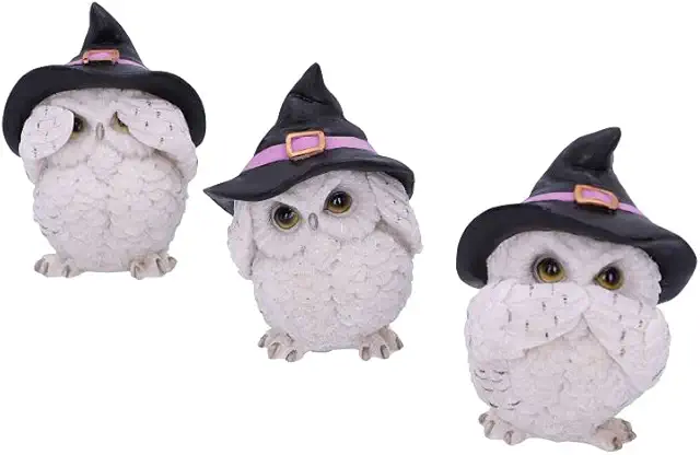Nemesis Now Three Wise Feathered Familiars Owl Figurine 9 cm White - Beeldjes Uilen