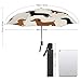 UTRSIFB Fashion 3 Fold Long Handle Sun And Rain Umbrella Cartoon Dachshund Weiner Dog Pet Dogs Automatic UV Umbrella