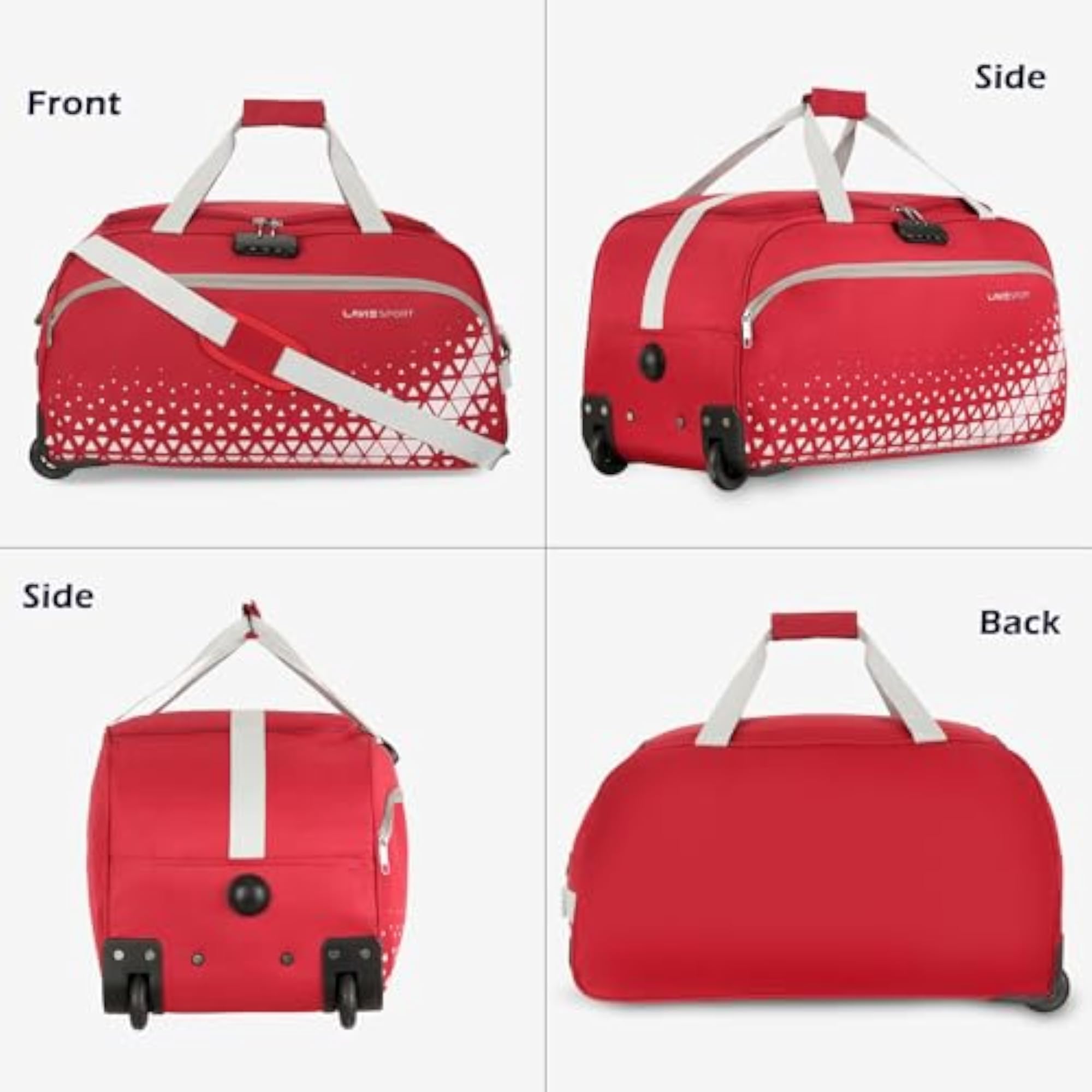 62 cms Anti-theft Arrow Wheel Duffle Bag, Red