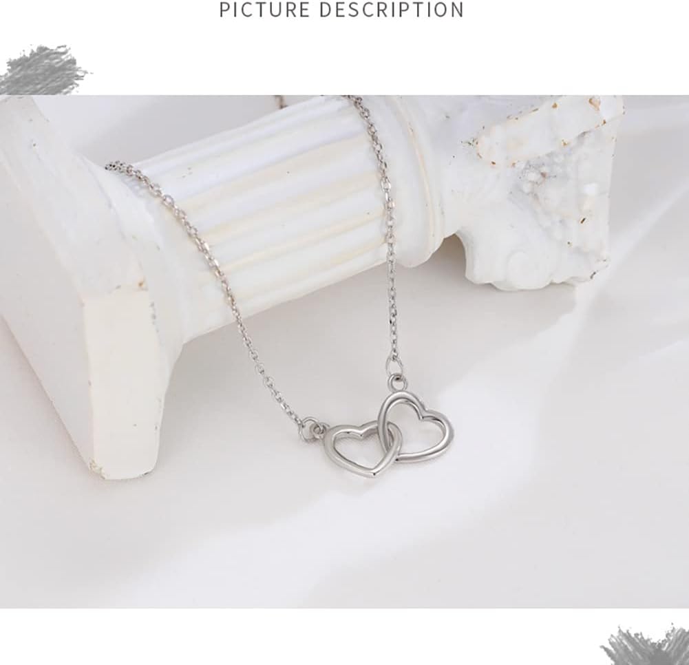 Sterling Silver Mini Double Heart Infinity Knot Pendant Necklace Birthday Christmas Mother's Day Gift - Image 4