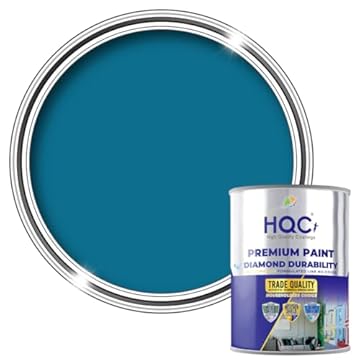 HQC Anti-Mould Paint | Stain Block | Waterproof Sealant | Mould Proof Membrane for Bathroom | Block Wall Paint 1L Marina Blue Matt Finish