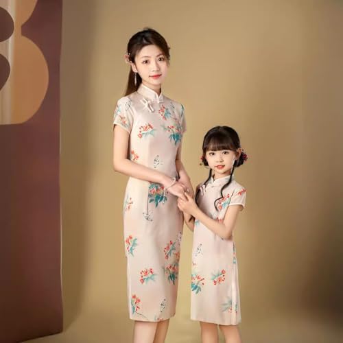 HEARTTOUCH Girls Chinese Qipao Dress Short Sleeve Traditional Cheongsam Princess Dresses for Birthday Party Wedding3
