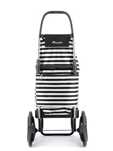 Klappbarer Einkaufstrolley Rolser I-Max Marina 6 Räder Treppensteiger - Schwarz-Weiß – Bild 5