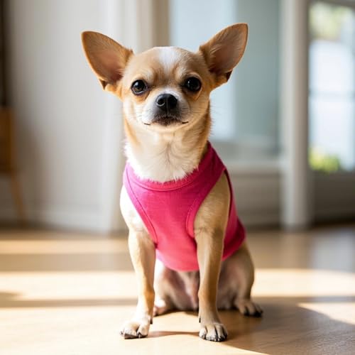 Winmany Sommer-Tanktop für kleine Hunde, für Mädchen und Jungen, Chihuahua, Shih Tzu, Zwergspitz-Shirts, Weste (Rosa + Lila, Größe XS), 2 Stück