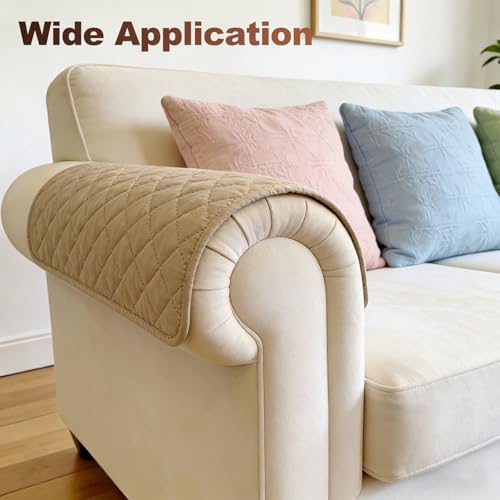 Fundas para reposabrazos de sofá protector de reposabrazos de silla impermeable marrón 7