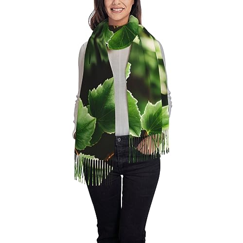 Ivy Blossoms Tree Print Tassel Scarf For Women Men,Soft Scarf Shawl For Winter Fashion, Lightweight Scarf Shawl2