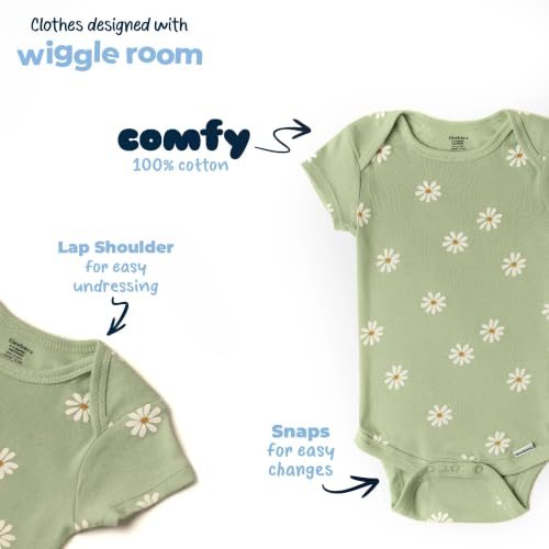 Image of Gerber unisex baby 8-pack Short Sleeve Onesies Bodysuits and Toddler T Shirt Set