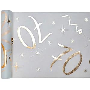 WOOOOZY Tischläufer 70. Geburtstag Metallic, 5m x 30cm