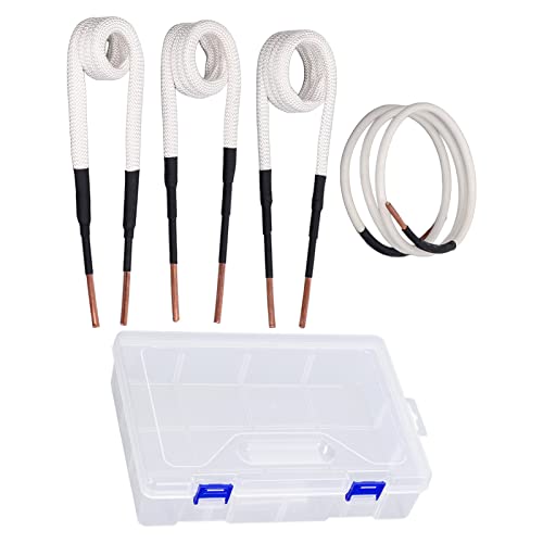 Glomora 4PCS Induction Heater Coils 3.0mm Brass Core Electric Heat Kit, 20/25/30mm & Free Type Coils for Rusty Bolt and Nut Removal, High Flexibility, Long Life, Car & Mechanical Repair