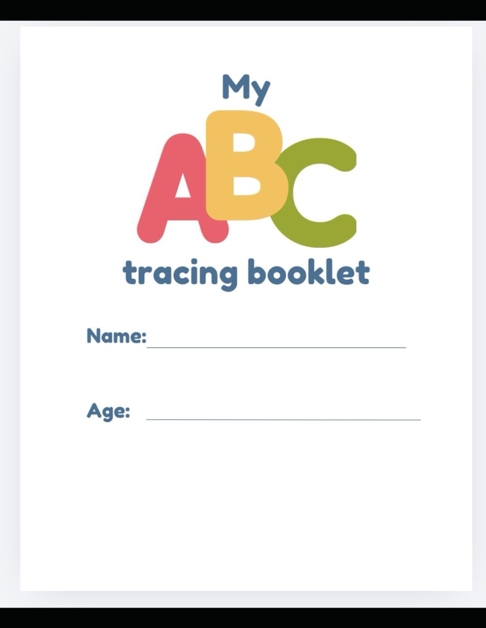 My ABC Tracing Booklet