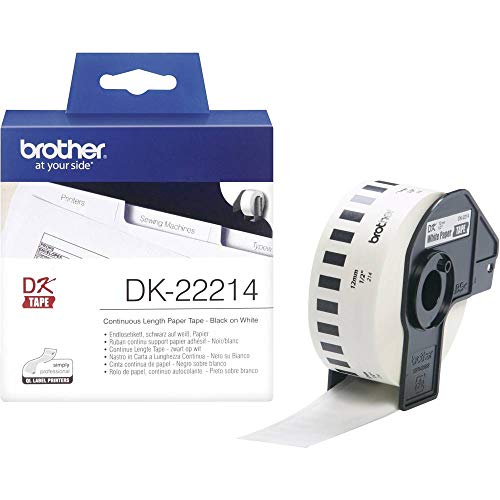 Brother DK-22214 - Papel térmico, color blanco