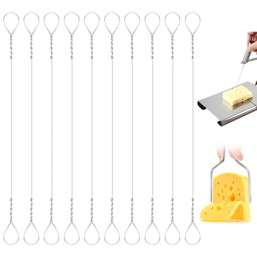 Feibety 10Pcs Cheese Slicer Wire, Replacement Wires Cheese Cutter Wires,Butter Cutter Wire Cheese Cutter Wire for Slicing Soft Slicing Cheeses Butter Pâtés Kitchen Tool Baking Supplies