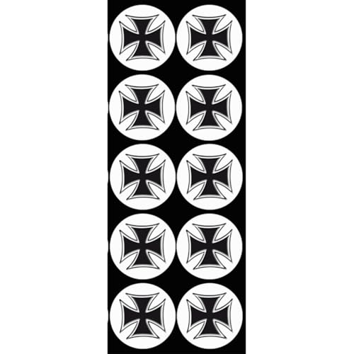 Croix de Malte noir (10 fois 5cm) - Autocollant(sticker)