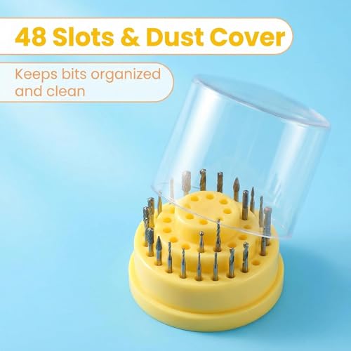 Estuche para brocas de taladro de uñas, organizador 48 agujeros miniatura 6