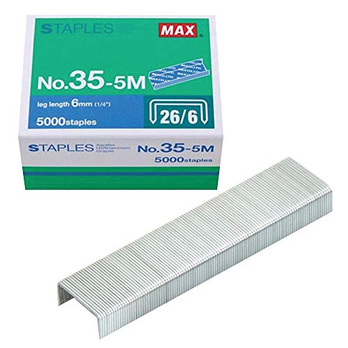 Max 35-5M Standard Staples for USA; Leg Length 6mm (1/4