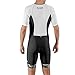 SLS3 Triathlon Suits Mens - Aerodynamic Sleeved Tri Suit Men – Lightweight Trisuit with Premium FX Fabrics - 2 Pockets (Monochrome, Medium)