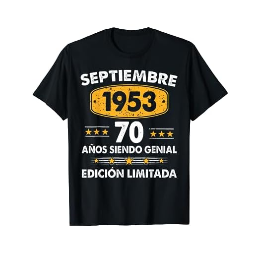 70 Años Cumpleaños Regalo Septiembre 1953 Septiembre 70 Años Camiseta