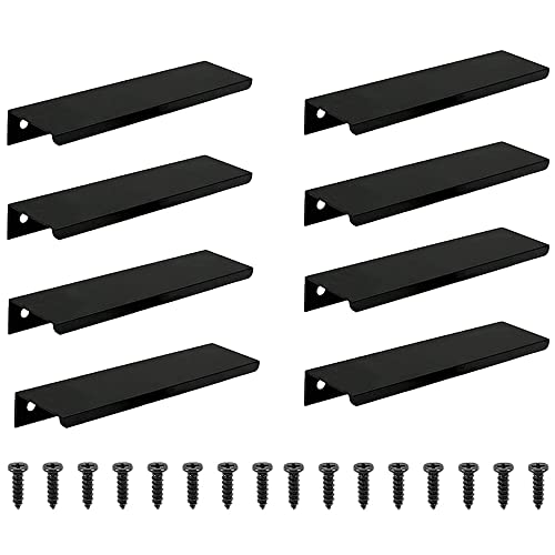 8 Stück Möbelgriffe Edelstahl, Schrankgriffe 80mm Lochabstand, Versteckte Schrankgriffe, Schubladengriffe Schwarz, Schrankgriffe Vintage, Modernes Küchengriffe Mit Schrauben Cover