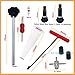 Valve Stem & Core Removal Replacement Tool Kit,Tire Valve Stem Installation Tool without Tire Removal, 2-in-1 Valve Stem Caps & Core Wrench,With 5 TR413/5 TR414, for Cars Motorcycles Lawn Mowers ATVs