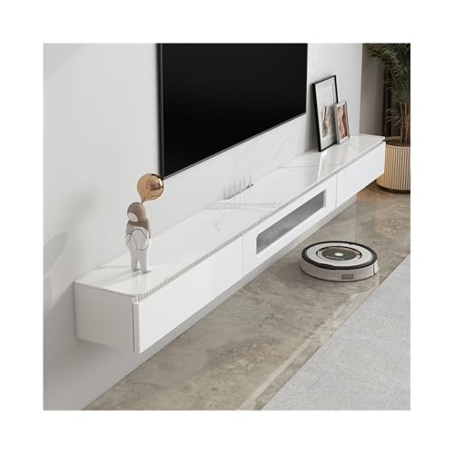 lskdnrufh Soporte flotante para TV, consola multimedia montada en la pared con espacio de almacenamiento, muebles de salón (blanco, 150 x 24 x 19 cm)