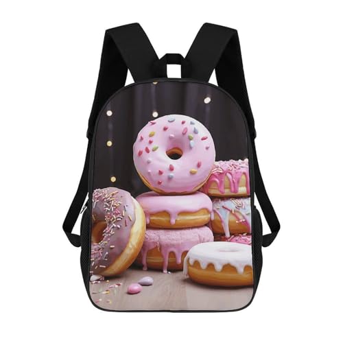 Donut Cake Backpack for Men Women, Heavy Duty Backpack Large Capacity, Durable Lightweight Travel Daypack