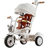 Quirix おでかけ三輪車 子供用三輪車 折りたたみ 6ヶ月～6歳 かじとり 手押し棒 おしゃれ 3in1 1歳 2歳 3歳 BTM 自転車 おもちゃ 乗用玩具 幼児用 キッズバイク プレゼント おもちゃ 1年 お祝い ギフト (白い天使)