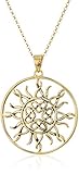 Amazon Essentials 18K Gold Plated Sterling Silver Celtic Knot Sun Medallion Pendant Necklace, Yellow, 18 Inch (previously Amazon Collection)