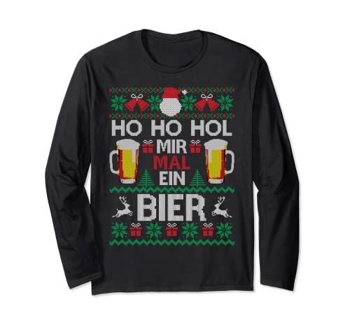 Bier Weihnachtspullover 13 Ho Ho Hol Mir Mal Ein Bier I Lustiger Ugly Christmas Langarmshirt