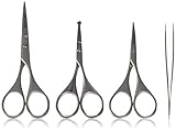 Suvorna Men's 4 Pcs Facial Hair Scissors Set/Kit. Contains 4.5