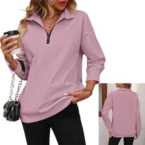 RJDJ Baweilder Womens Zip-Up Dropped Shoulder Sweatshirt, Baweilder Zip up Sweatshirt Women, Half Zip Long Sleeves3
