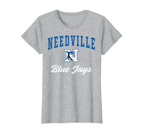 Needville High School Blue Jays T-Shirt C3 T-Shirt, Women, Heather Grey, Small