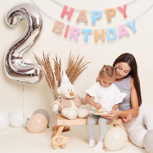 Image of Mindsoft Felt Happy Birthday Garland Rainbow Banner Reusable Happy Birthday Sign Party Supply for Party Decor (Macaron Color,Normal)