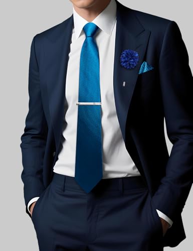 Image of DiBanGu Silk Pre-tied Ties for Men Formal Adjustable Necktie Set