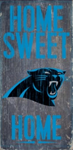 Panneau en bois Carolina Panthers Home Sweet Home de Fan Creations 15x30 cm