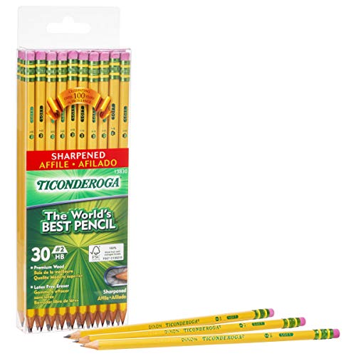 Dixon Ticonderoga Wood Cased 2hb Pencils Pre Sharpened Box Of 30 Yellow 13830 Amazon Com Au Stationery Office Products