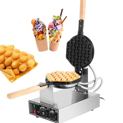 pealiritansemen Gaufrier À Bulles, Gaufrier Électrique pour Œufs, Gaufrier À Œufs Commercial Antiadhésif Électrique, Contrôle De La Température De 50 À 250 °C,SingleHead